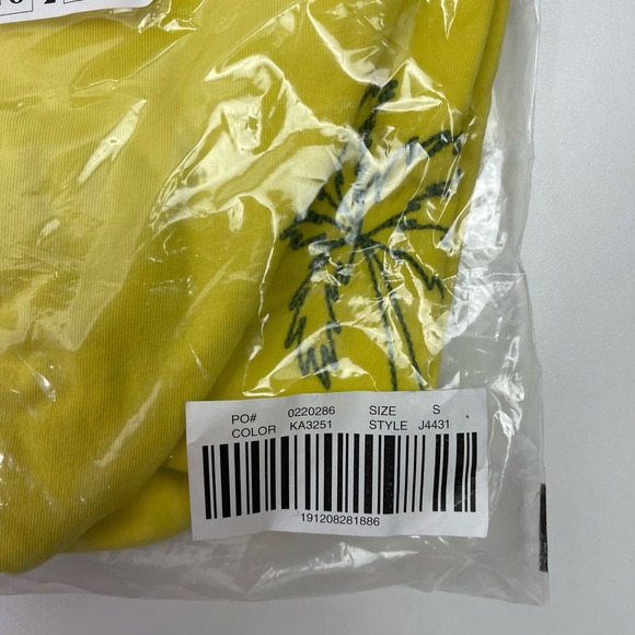 Madewell — Embroidered Palm Tree Radio Boxy Tee Yellow Green T-shirt — Small NEW - Picture 5 of 7